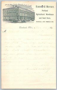 1895  Portland  Maine  Kendall & Whitney Agricultural    Receipt  9 x 5