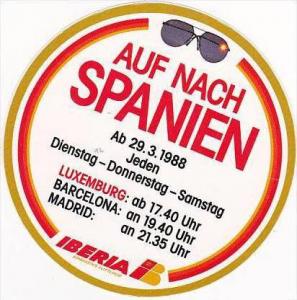 IBERIA AIRLINES VINTAGE LUGGAGE LABEL