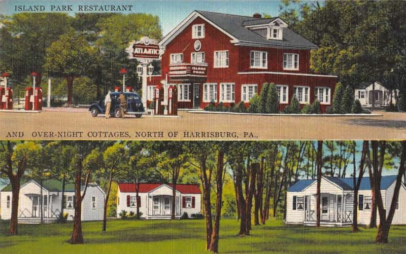 Harrisburg Pennsylvania Island Park Restaurant Multiview Antique Postcard K63612