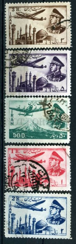 509826 IRAN PERSIA 1953 year airmail stamps Shah Pahlavi PLANE