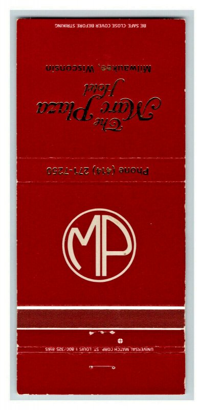 The Marc Plaza Hotel Milwaukee Wisconsin Vintage Matchbook Cover #1 