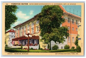 c1940 Fordyce Baths Government Dept. Hot Springs National Park Arkansas Postcard