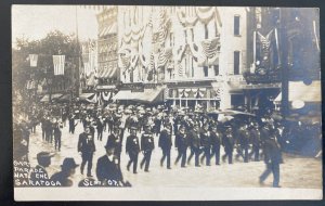 Mint USA Real Picture Postcard Civil War GAR Veterans Parade Saratoga 1907