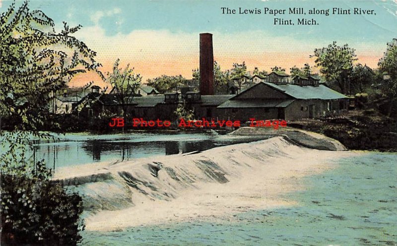 MI, Flint, Michigan, Lewis Paper Mill, River View, FM Kirby No R-23321