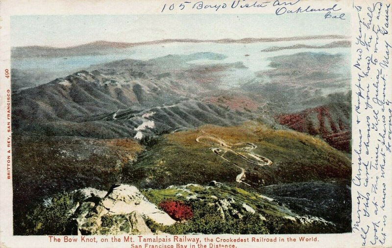 The Bow Knot on the Tamalpais Railway, Near San Francisco Bay, CA.,1904 Postcard