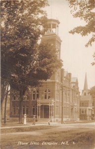 J48/ Camden New York RPPC Postcard c1910 Town Hall Building  205