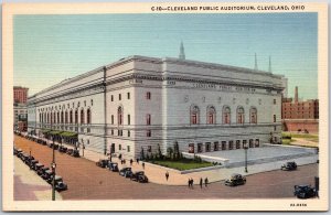 Cleveland Ohio OH, Public Auditorium Building, Corner Street, Vintage Postcard
