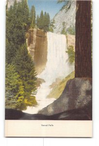 Yosemite National Park California CA Postcard 1930-1950 Vernal Falls