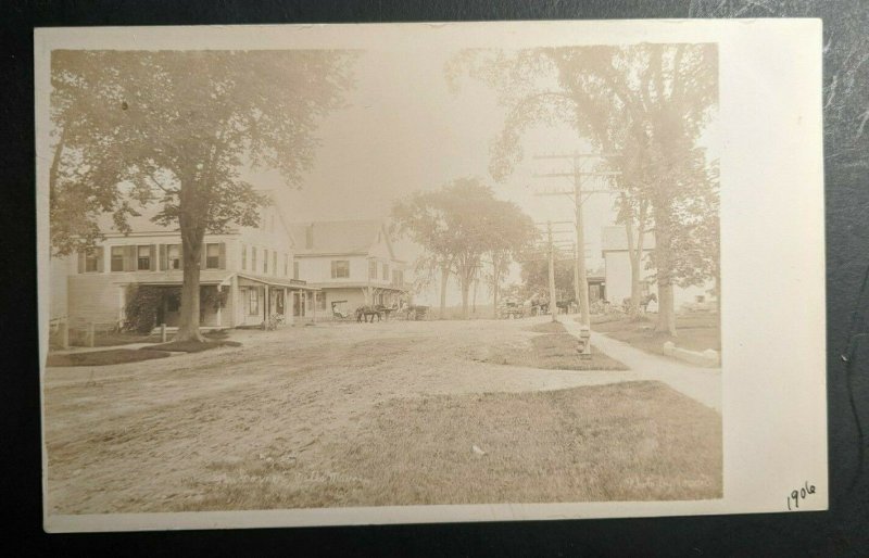 Mint Vintage The Corner Wells Maine Horse and Carriage Real Photo Postcard RPPC