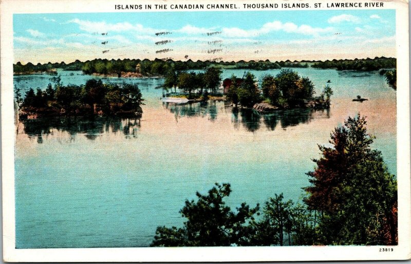 Vtg Islands In The Canada Channel Thousand Islands St. Lawrence River Postcard