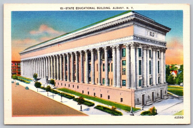 Albany New York Postcard State Educational Building Exterior View  