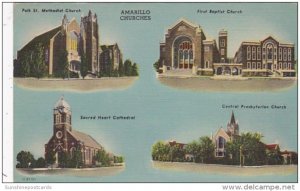 Texas Amarillo Polk Street Methodist First Baptist Sacred Heart & Central...