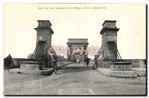 Old Postcard Entry of Suspension bridge over the Rhone side of Tarascon