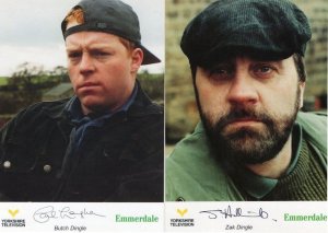 Zak Butch Dingle 2x Printed Signed Emmerdale Cast Card Photo s