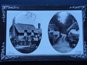 Old Britain COSY COTTAGE & WAYSIDE COTTAGE - Old RP Postcard by Rotary