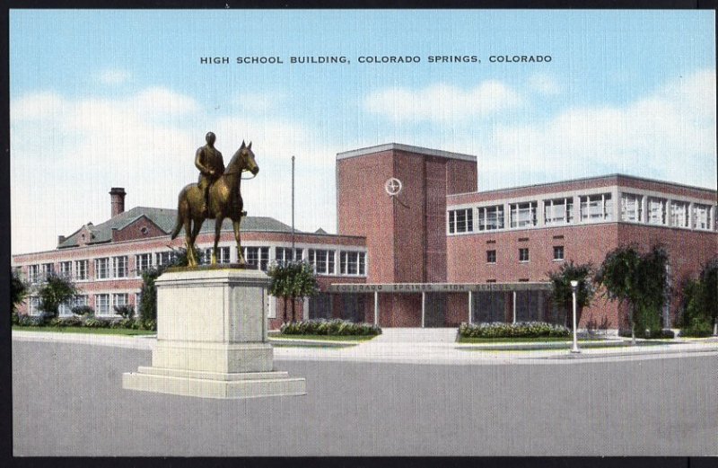 Colorado ~ High School Building COLORADO SPRINGS ~ LINEN