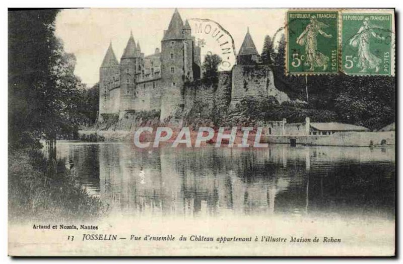 Old Postcard Josselin View d & # 39ensemble du Chateau belonging to the & # 3...