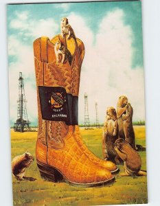 Postcard Where oil wells cowboy boots and prairie dogs are pitiful Oklahoma USA