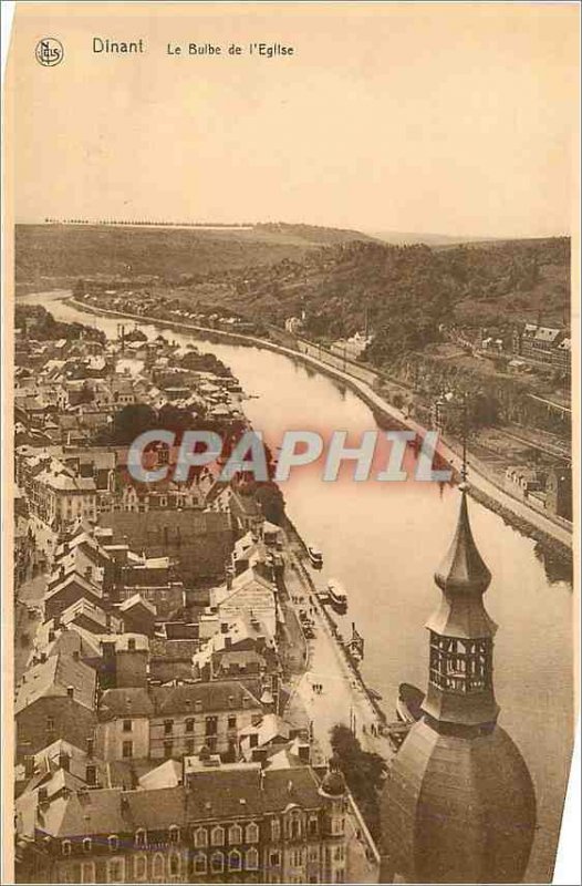 Old Postcard Dinant The bulb of the Church