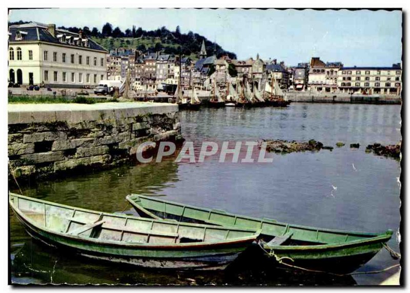 Modern Postcard Honfleur Fishing boats at Port