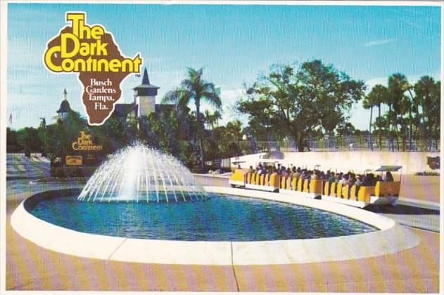 Florida Tampa Busch Gardens Fountain and Tram