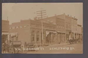 Schleswig IOWA RPPC 1911 MAIN STREET nr Denison Mapleton Ida Grove Odebolt IA