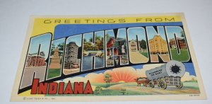 Greetings from Richmond Indiana Postcard Voyles News Agency Curt Teich OB-H839