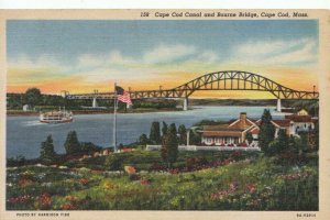 America Postcard - Cape Cod Canal & Bourne Bridge - Cape Cod - Mass - Ref TZ4551