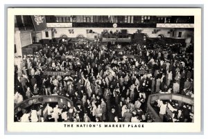 Stock Exchange Trading Floor Interior New York City NY NYC UNP B&W Postcard V17