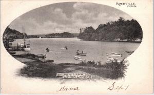 ROCKVILLE, CT Connecticut   SNIPSIC LAKE,  Landing   BOATS   1905  Postcard