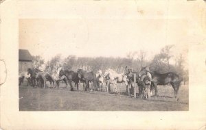 1912, Real Photo, RPPC, Men and Horses,  Message, Sumner,  Iowa, Old Post Card