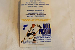 Noel Picard Midway Restaurant Cuba Missouri Hockey 30 Strike Matchbook Cover 