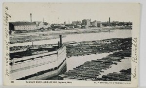 Michigan Saginaw River and East Side 1906 to Cleveland Postcard R19