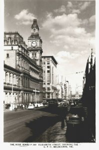 Australia Elizabeth Street Melbourne Victoria Vintage RPPC 03.94