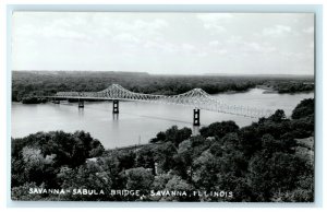 c1940's Sabula Bridge Savannah Illinois IL Vintage RPPC Photo Postcard