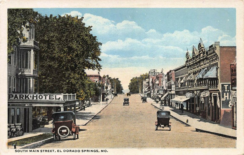 South Main Street, El Dorado Springs, Missouri, Early Postcard, Unused 