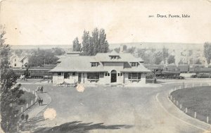 H70/ Payette Idaho Postcard c1910 Railroad Depot Station Train Loco 124