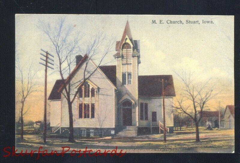 STUART IOWA METHODIST EPISCOPAL CHURCH ANTIQUE VINTAGE POSTCARD