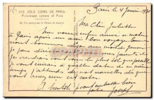 Old Postcard Paris A paercu the Louvre Palace