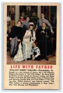 c1930s Life with Father Walnut Street Theatre Philadelphia PA Postcard