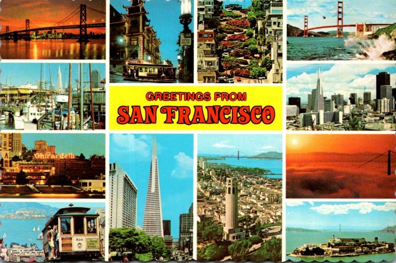 California San Francisco Greetings With Multi View