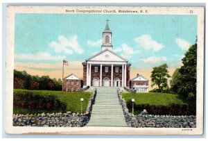 c1920's Stairway to North Congregational Church Middletown New York NY Postcard 