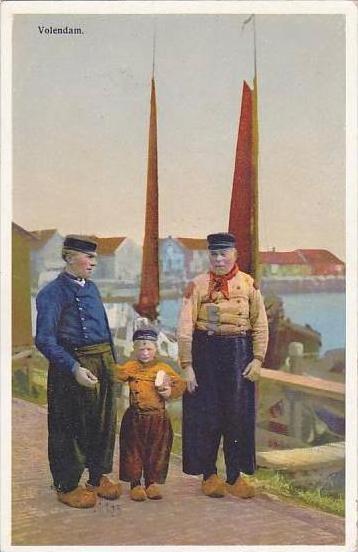 Netherlands Volendam Men In Native Costume 1937