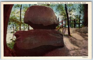 1931 Muscatine, IA Balanced Rock Wildcat Den State Park Nature Trail Scene A250