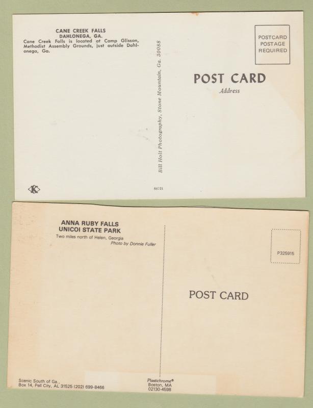 Waterfalls Postcards Georgia Cane Creek Anna Ruby