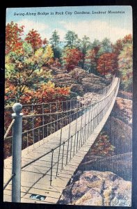 Vintage Postcard 1943 Swing-Bridge, Rock City Gardens, Lookout Mountain, TENN