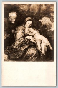 Belgian Painter Anthony Van Dyck  Rest On The Flight Into Egypt  Postcard