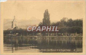 Old Postcard Evian les Bains and Royal Hotel