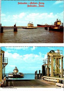 2~4X6 Postcards TX, Texas  GALVESTON~BOLIVAR FERRY BOAT Cars/Buses PORT~DOCK