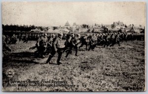 Vtg Military France German Charge Fixed Bayonets on American Lines WW1 Postcard